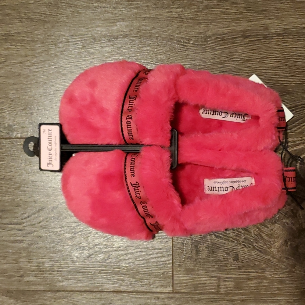💕 Pink Fuchsia Juicy Couture Warm Slippers - Size 7 BRAND NEW
